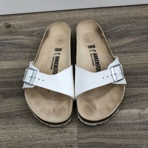 White Birkenstock Slides